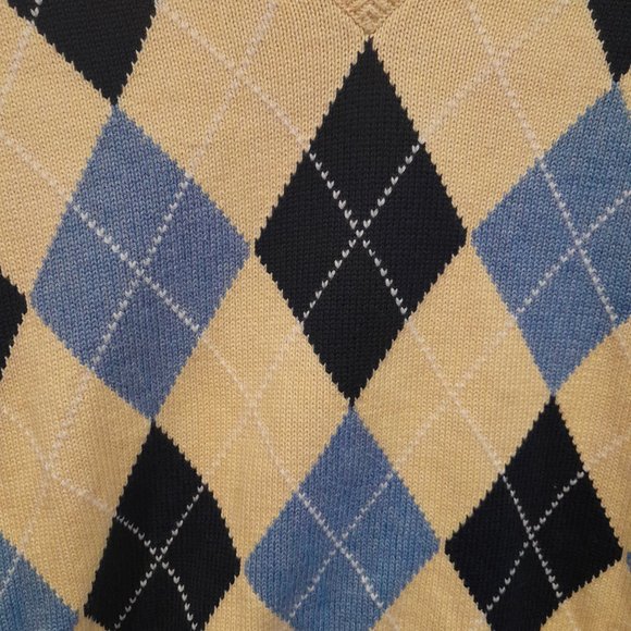 346 Brooks Brothers Supima Cotton Men's Sweater Vest Argyle Design Large - Picture 3 of 7